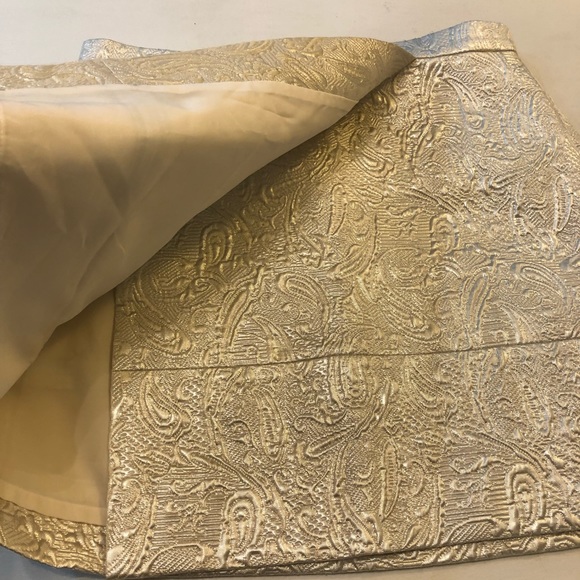 J. Crew Origami Skirt in Metallic Matelasse Mini Wrap Front - Cream Size 4, 8 - Picture 6 of 16